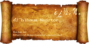 Öhlbaum Nesztor névjegykártya